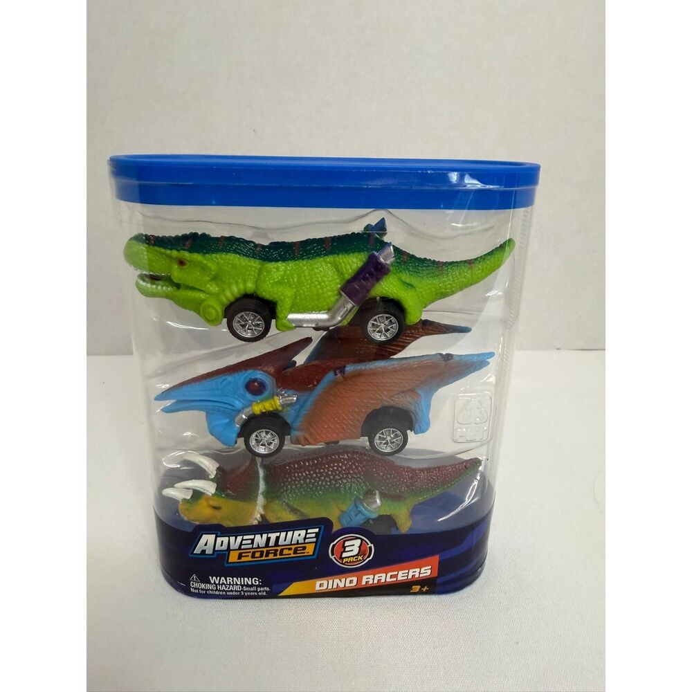 Adventure Force Dino Racers 3 Pack Dinosaur Toy Cars Vehicles Ages 3+ New
